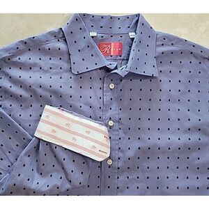 Rufus mens‎ long sleeve dress shirt button up XXXL 3XL purple French flip cuff